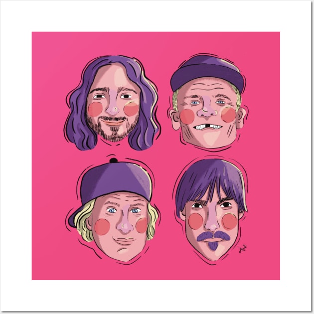 Red Hot Chilies Peppers Wall Art by juf.illustration@gmail.com